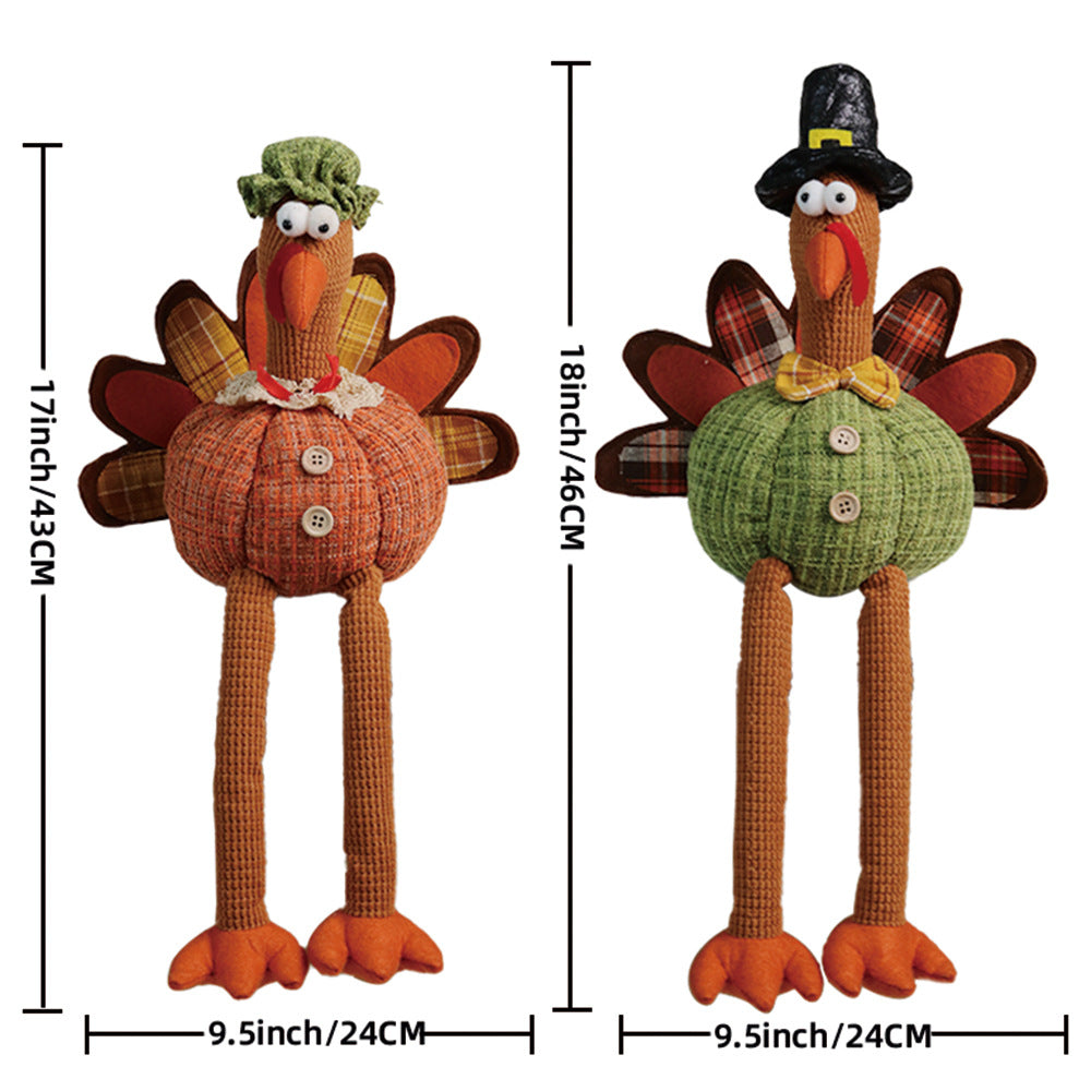 Thanksgiving Decoration Creative Hanging Leg Turkey Plush Autumn Party Home Kitchen Decorative Ornament